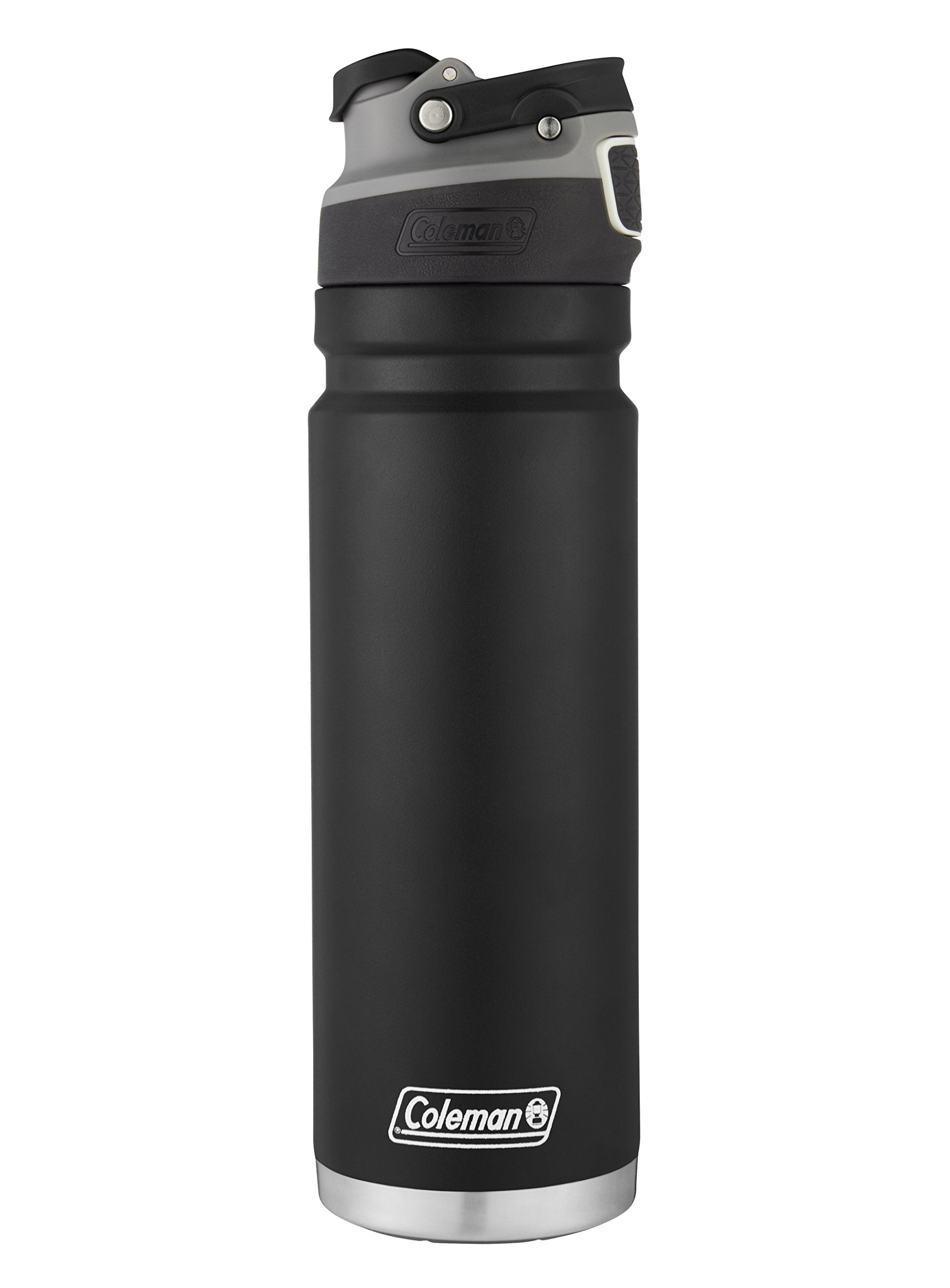 Coleman Freeflow Autoseal Stainless Steal Water Bottle, 24Oz, Black
